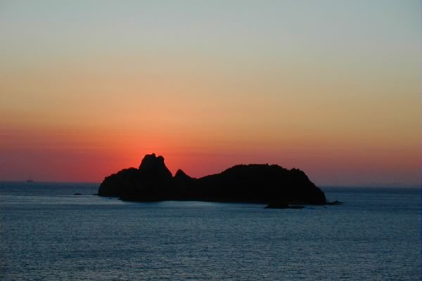 神楽島と夕映え