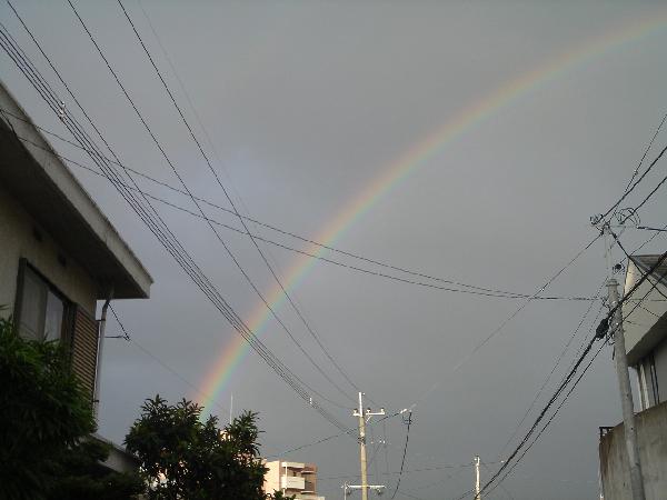 朝の天気雨と虹 癒し憩い画像データベース 1