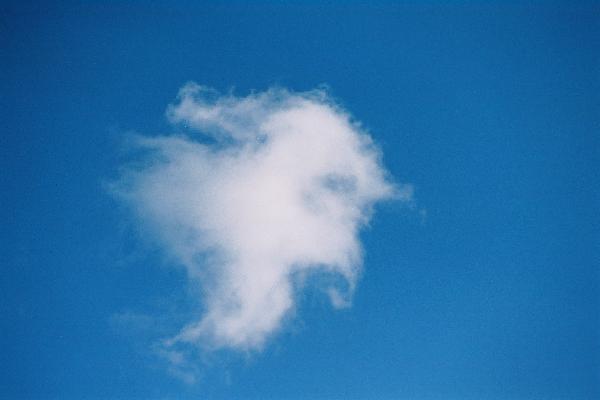 初春の青空にとけ込む浮き雲