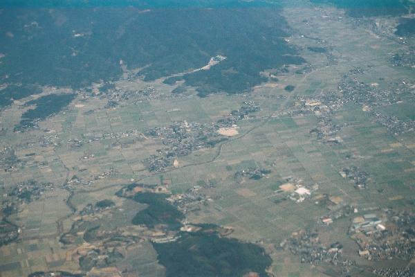 九州の山地の裾野と 平地を走る川 癒し憩い画像データベース