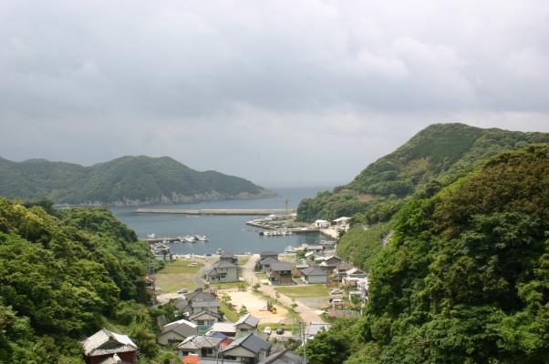 土井ノ浦教会から見下ろす島の漁港