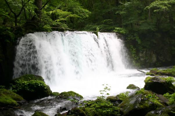 夏の奥入瀬、緑に囲まれた「銚子大滝」