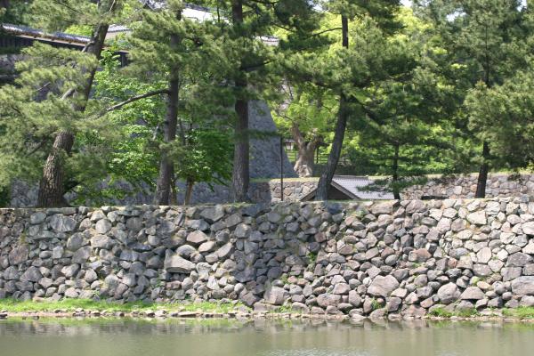 松江城の石垣と松