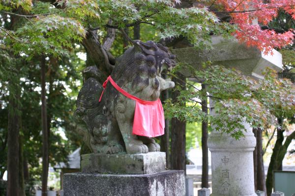 犬山の針綱神社、あうんの石像