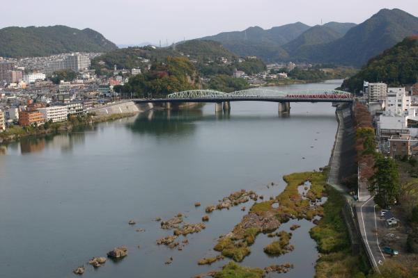 犬山城の天守閣から見た木曽川
