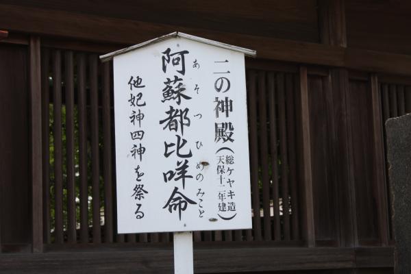 阿蘇神社の「二の神殿」説明板