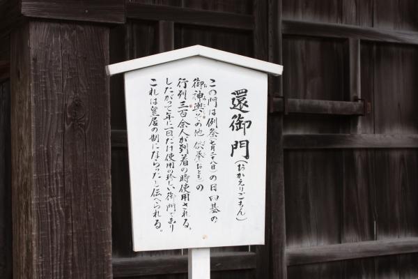 阿蘇神社の「還御門」説明板