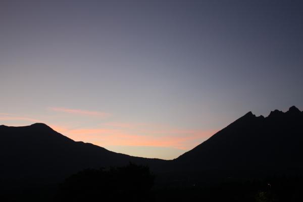 阿蘇根子岳の夕焼け雲
