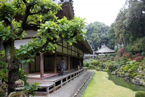 龍潭寺の本堂と池泉観賞式庭園