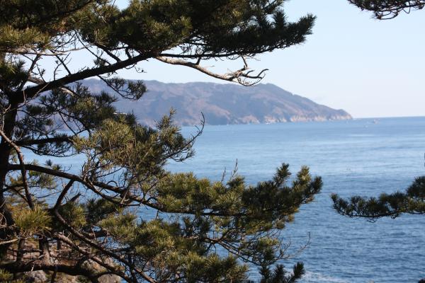 陸中・碁石海岸の「乱曝谷」から見た岬と海