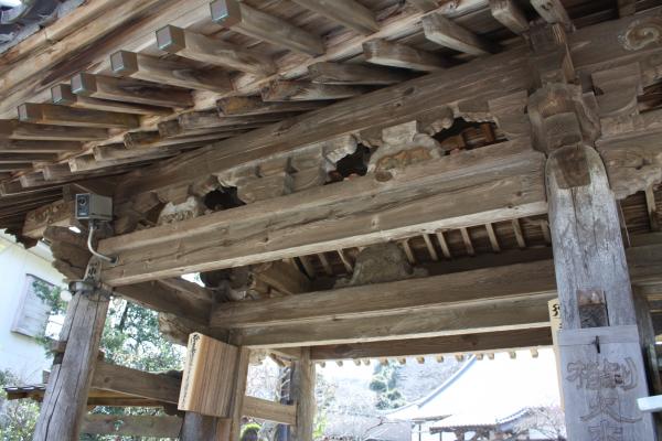 笠森寺本坊の表門の木組み