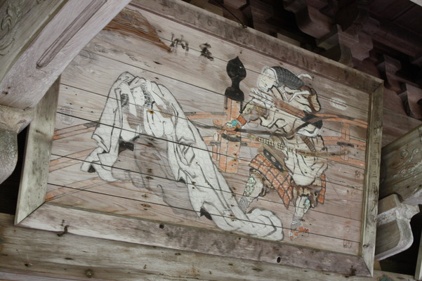 越前・瀧谷寺の観音堂内部、奉納された板絵