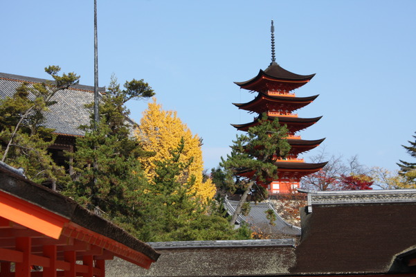 厳島神社から見た「五重塔」/癒し憩い画像データベース