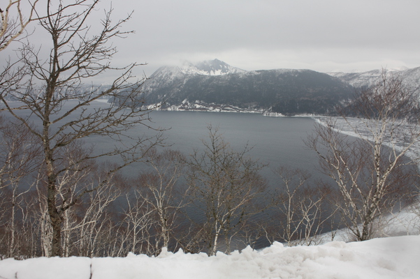 摩周湖の冬景色