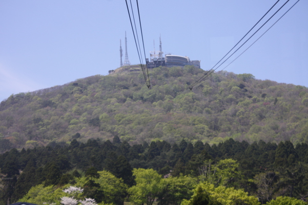 函館山とロープウエイ山頂駅