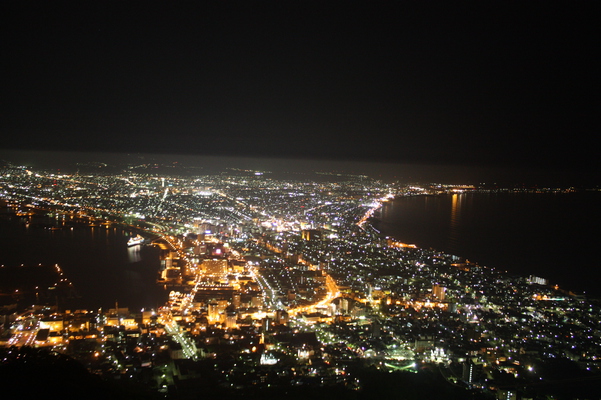 日本三大夜景の一つ、函館の夜景