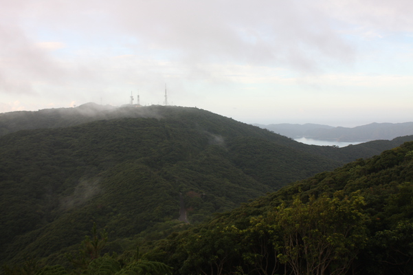 朝の油井岳展望台から見た 高知山展望台 方面 癒し憩い画像データベース