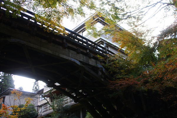 山中温泉「こおろぎ橋」と黄葉