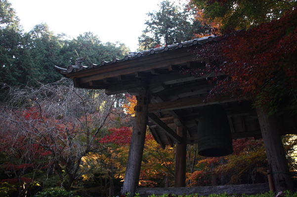 近江・金剛輪寺の鐘楼と晩秋景色