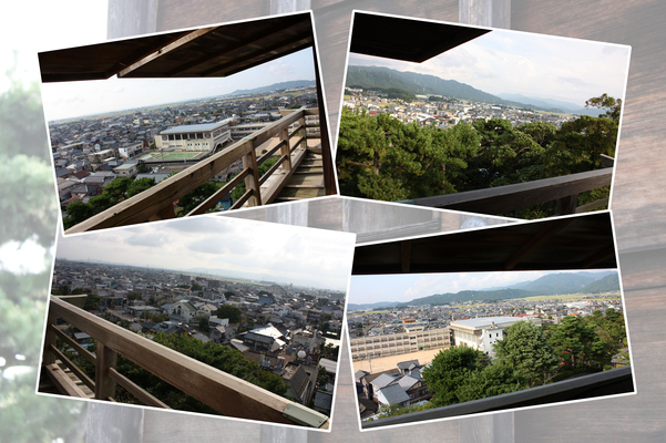 越前「丸岡城」の天守閣からの眺望