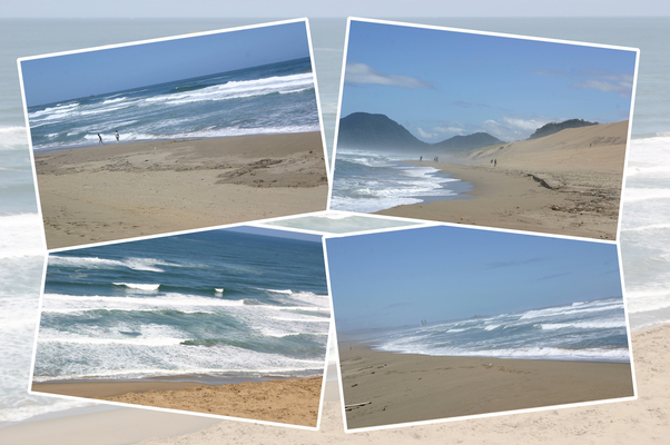 鳥取砂丘と日本海の波