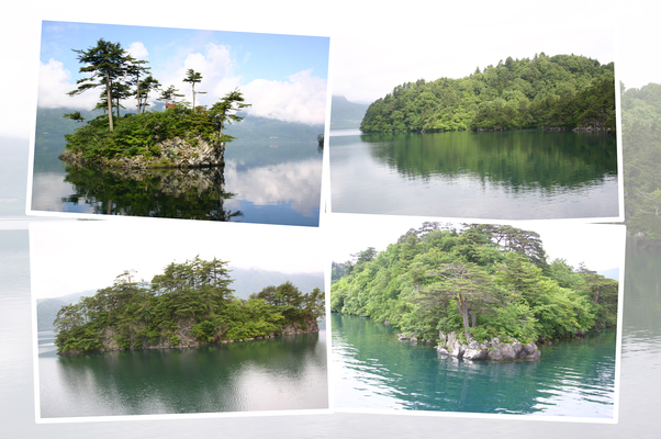 夏の十和田湖「半島と島群」