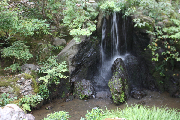 金閣寺の「龍門滝と鯉魚石」