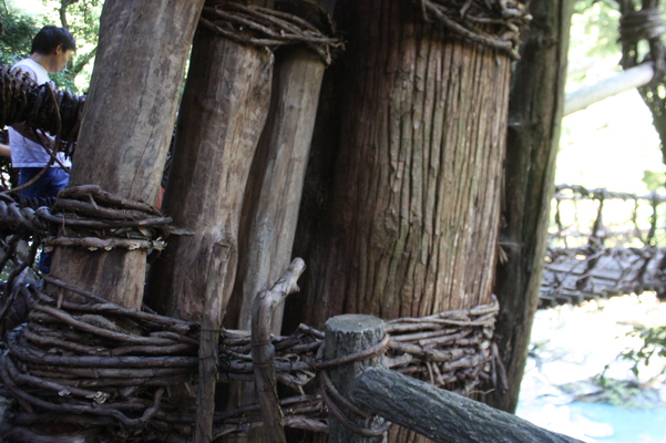 西祖谷「葛橋の支柱近景」/癒し憩い画像データベース