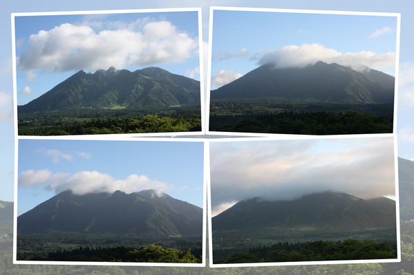 阿蘇根子岳の「朝雲の推移」