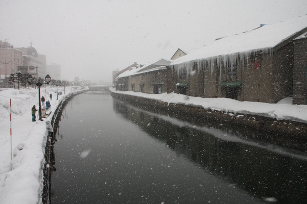 小樽運河の冬景色