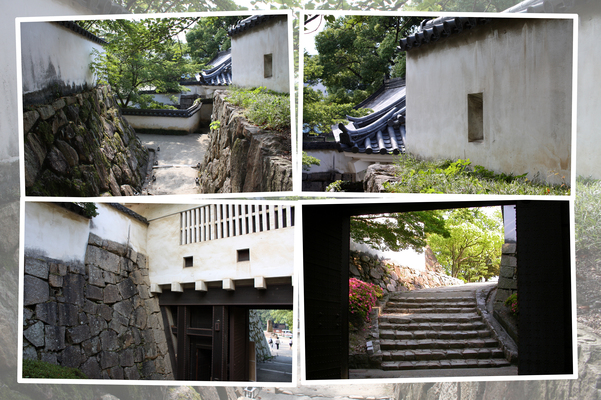 夏の岡山城「廊下門と小納戸櫓跡」