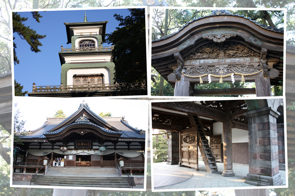 秋の金沢・尾山神社「神門、拝殿、東神門」