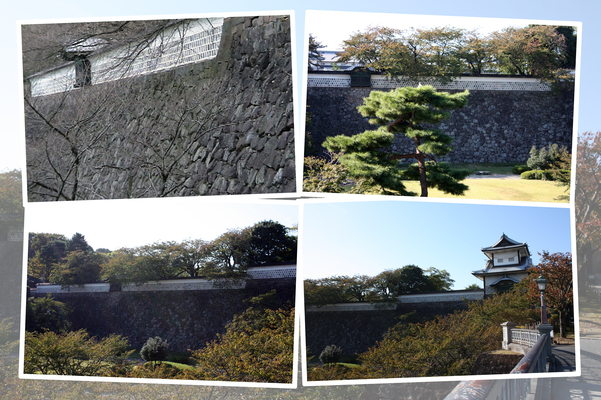 秋の金沢城「石川門に続く高石垣」