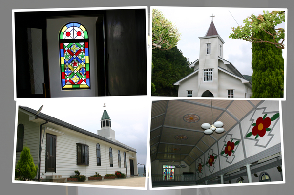 五島の「土井ノ浦教会」と「中ノ浦教会」/癒し憩い画像データベース