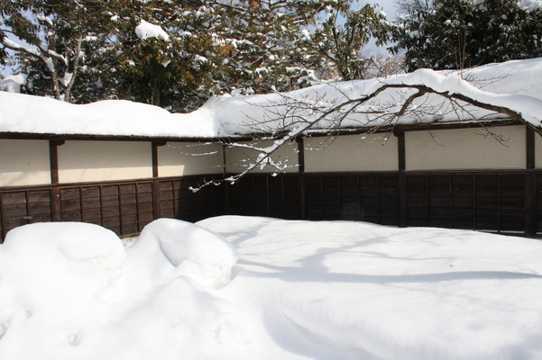 冬の会津若松城「茶屋麟閣の築地塀」/癒し憩い画像データベース