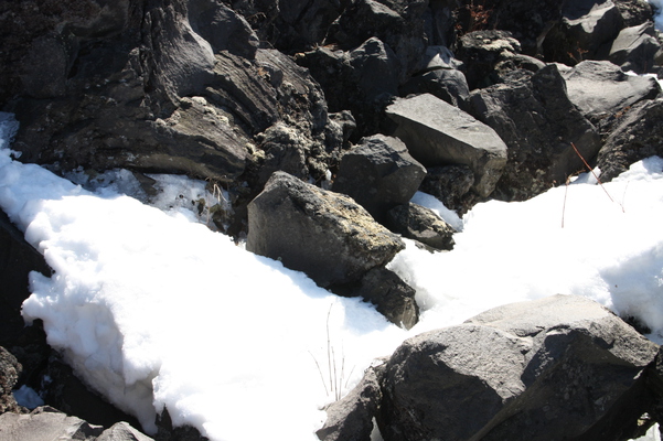 溶岩と雪