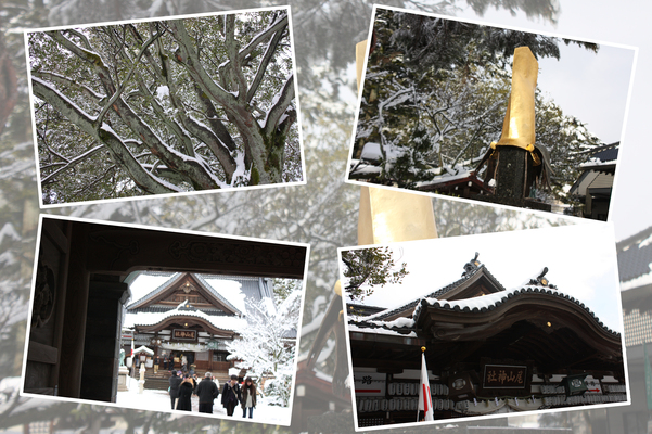 積雪の金沢・尾山神社「神殿と周辺」