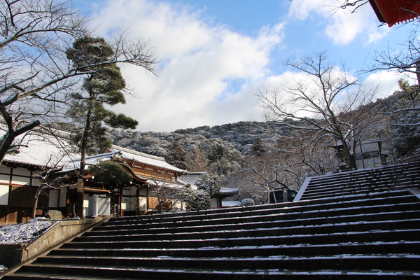 積雪の京都・清水寺石段