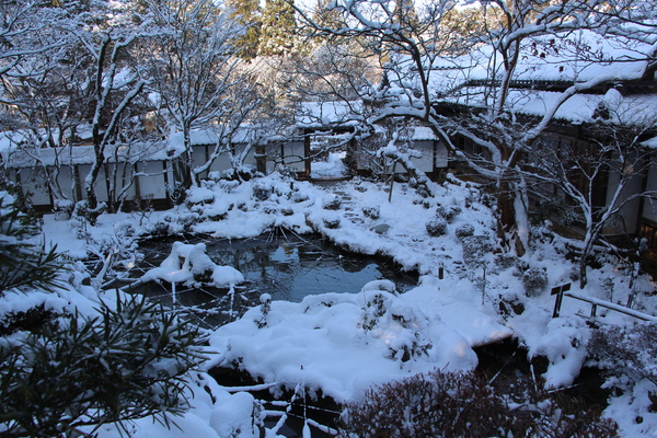 湖東・西明寺「積雪の名勝庭園」