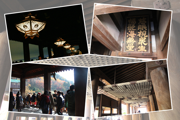 秋の京都・清水寺「本堂の回廊と内観」
