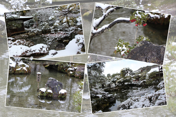 積雪の京都・銀閣寺「錦鏡池と周辺」