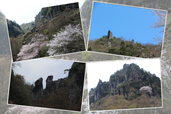 春の深耶馬渓・一目八景「岩山と奇岩群」
