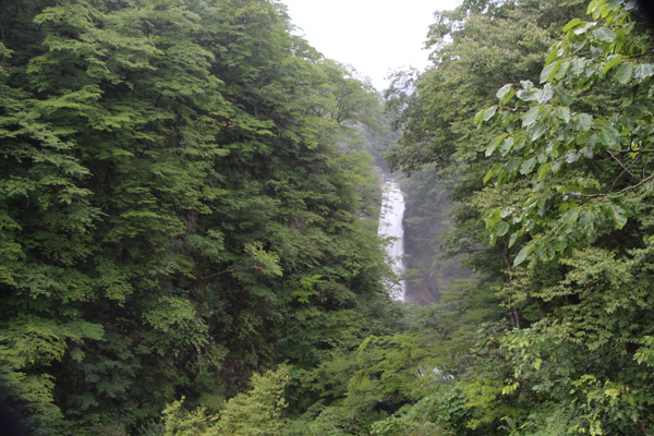 夏緑の峡谷と秋保大滝の遠望