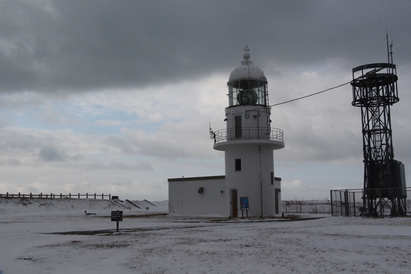氷雪期の襟裳岬灯台