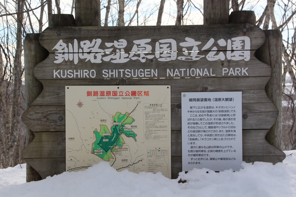 積雪の「釧路湿原国立公園」