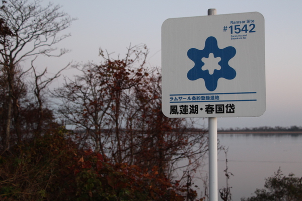 風蓮湖の「ラムサール条約登録」標識