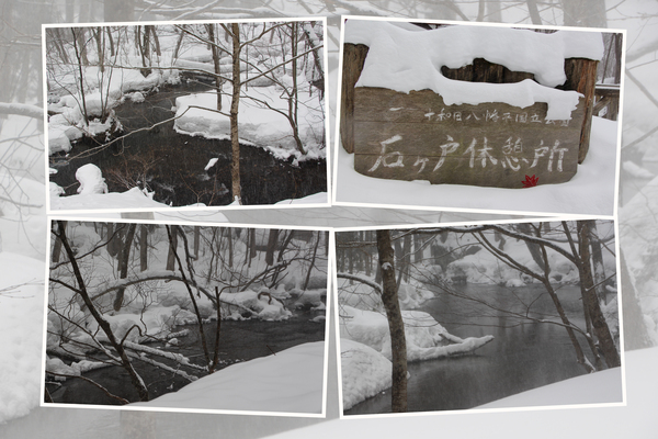 積雪期の奥入瀬「穏やかな渓流」/癒し憩い画像データベース