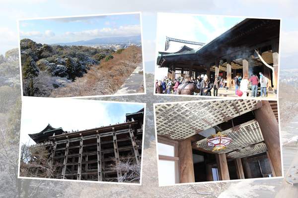 冬の京都「清水寺」の「本堂、懸けづくり舞台、眺め」