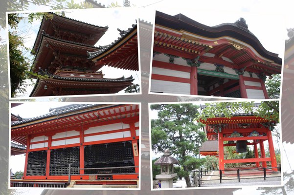 夏の京都・清水寺「三重塔、西門、鐘楼、経堂」