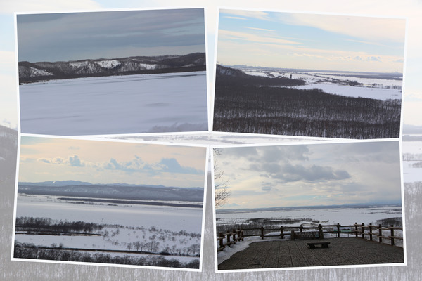積雪期の釧路湿原「展望台から見た釧路湿原」